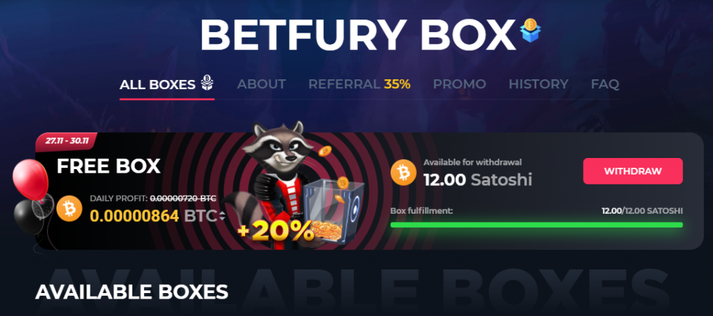 BetFury Free Box